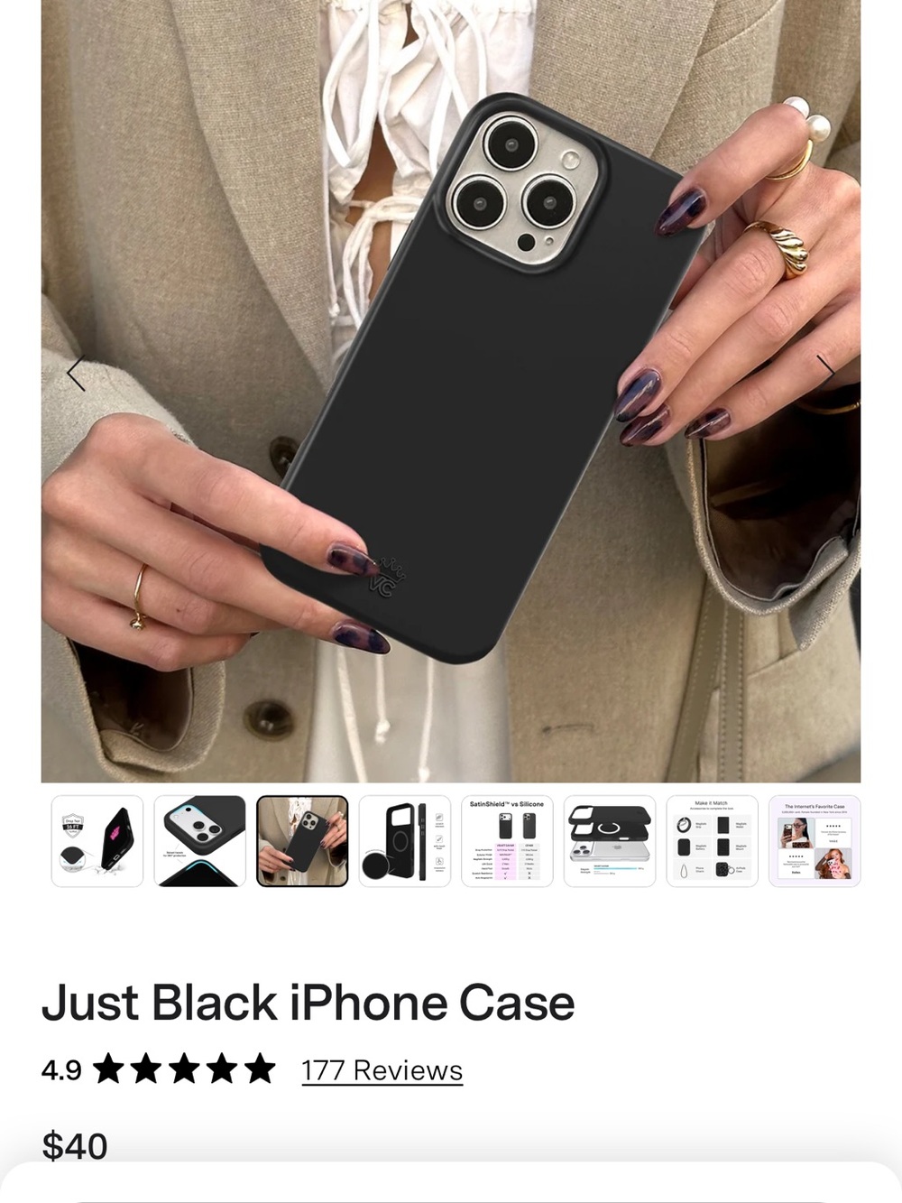 Velvet caviar Just Black iPhone 18 pro max Case